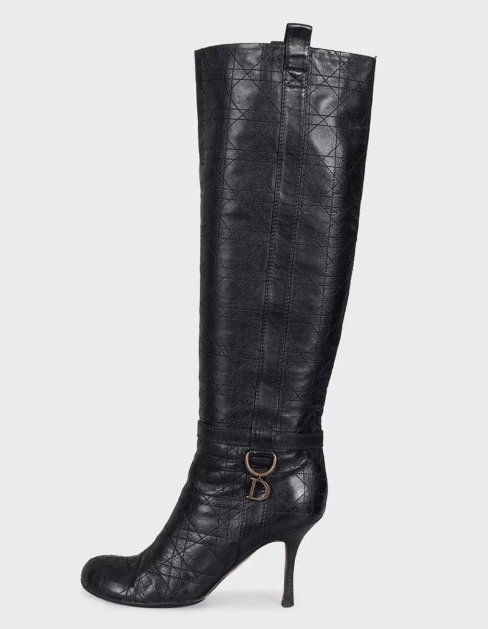 Christian Dior Black Leather Boots with Logo Charms - EU 40